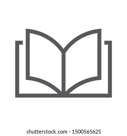 Book logo. Reading line icon, Vector