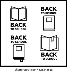 Book logo set for education and school. Back to school logo