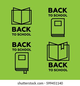 Book logo set for education and school. Back to school logo