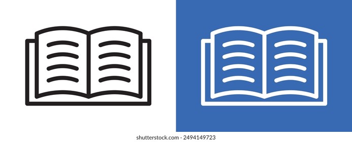 Contorno de Vector de conjunto de signo de logotipo de libro