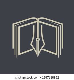 book logo and stationery, educational abstract logo, author and news, store , logo template logo and web