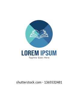 Book logo template design. minimalist book logo with modern frame vector design