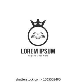 Book logo template design. minimalist book logo with modern frame vector design