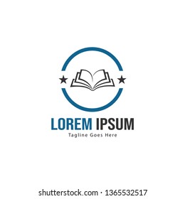 Book logo template design. minimalist book logo with modern frame vector design