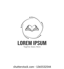 Book logo template design. minimalist book logo with modern frame vector design