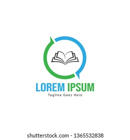 Book logo template design. minimalist book logo with modern frame vector design