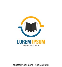 Book logo template design. minimalist book logo with modern frame vector design