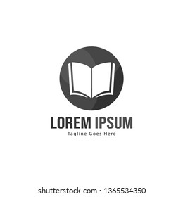 Book logo template design. minimalist book logo with modern frame vector design