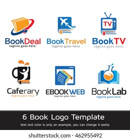 Book Logo Template Design Vector