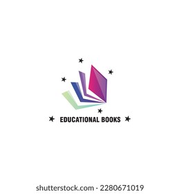 book logo template education design abstract vector illustration