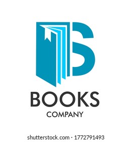Ilustración de la plantilla del logotipo del libro. adecuado para la educación, medios de comunicación, multimedia, estudiantes, aplicaciones, móviles, red.este es tipo de letra s