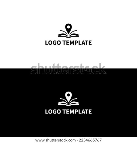 book logo template with location icon