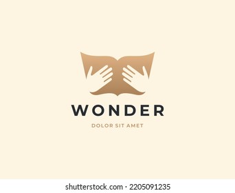 Book logo template. Modern elegant logotype. 