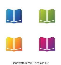 Book logo template vector icon set