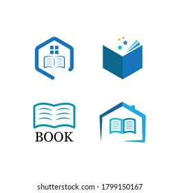 Book Logo Template vector Illustration design