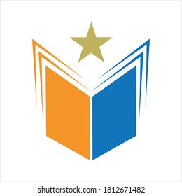 Logo-Vorlage für Bücher, Vektorgrafik-Design