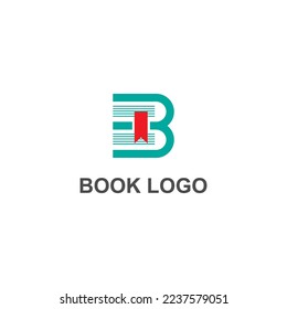 Book logo template vector with letter b concept