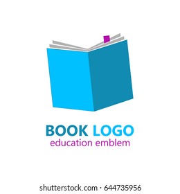 Book logo template. Vector sign. Education concept. Vector illustration.