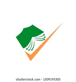 book logo vector design with check sign