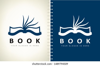Book logo vector design. Education logo.