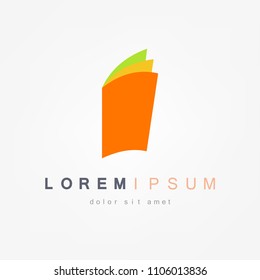 Book logo. Vector logo design template