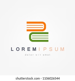 Book logo. Vector logo design template