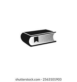 Book Logo Vector Icon: Education Sign, Academic Textbook, Story Book, E-Book, Library Symbol. Study Materials, Learning, Reading, Knowledge Gathering Concept, World Book Day, Book Silhouette Design.