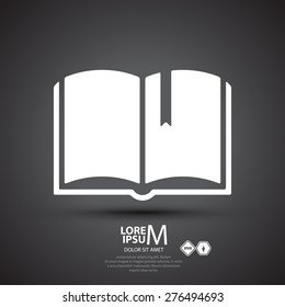 Book logo, vector illustration