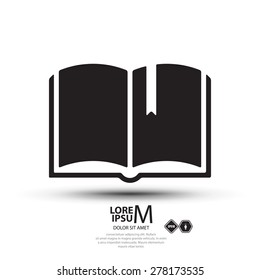 Book logo, vector illustration