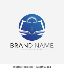 Icono del logotipo vectorial del libro y de la educación de la ilustración
