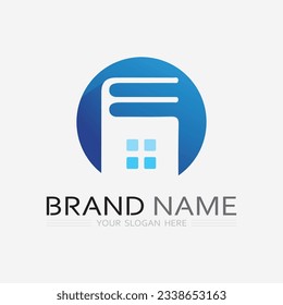 Book logo vector and illustration education icon