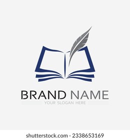 Book logo vector and illustration education icon