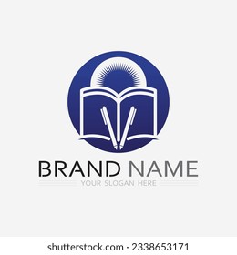 Logo für Bücher, Vektorgrafik und Bildungs-Symbol