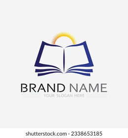 Book logo vector and illustration education icon