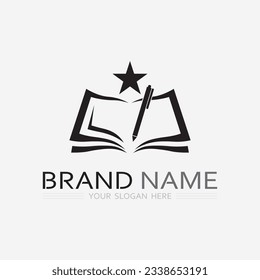 Book logo vector and illustration education icon