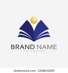 Book logo vector and illustration education icon