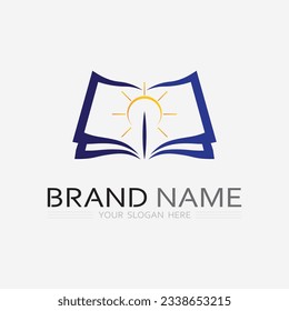 Book logo vector and illustration education icon