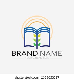 Book logo vector and illustration education icon