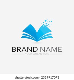 Icono del logotipo vectorial del libro y de la educación de la ilustración