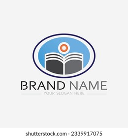 Book logo vector and illustration education icon