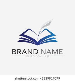 Icono del logotipo vectorial del libro y de la educación de la ilustración