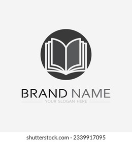 Book logo vector and illustration education icon