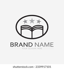Book logo vector and illustration education icon