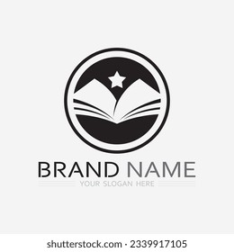 Book logo vector and illustration education icon