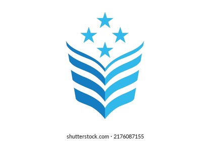 Book logo vector, start, colorful logo, v letter logo, America fight force