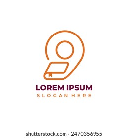 book logos combined with location symbols in various styles