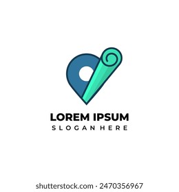 book logos combined with location symbols in various styles