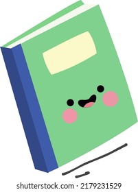 book looking at you and smiling vector art school material back to school