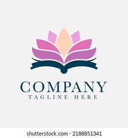 BOOK AND LOTUS FOR EDUCATION VECTOR LOGO 