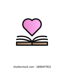 Book, love color gradient vector icon
